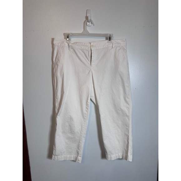LOFT Pants - Preppy Loft Julie White Cropped Chino Pants Womens Size 12 Stretch Cotton